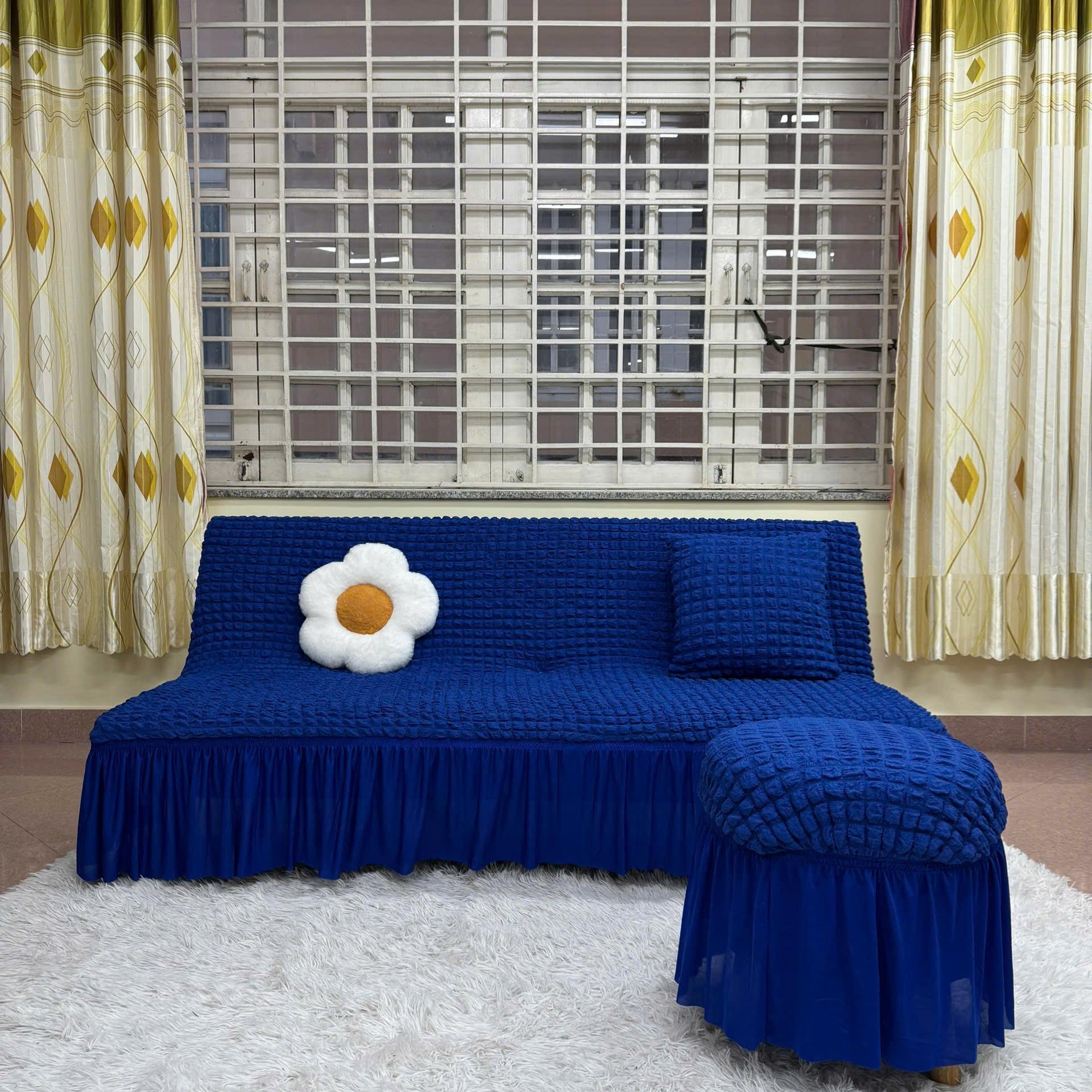 TRỌN BỘ ga sofa bed ô vuông nhật ( 1ghế  + 2đôn + 2gối)