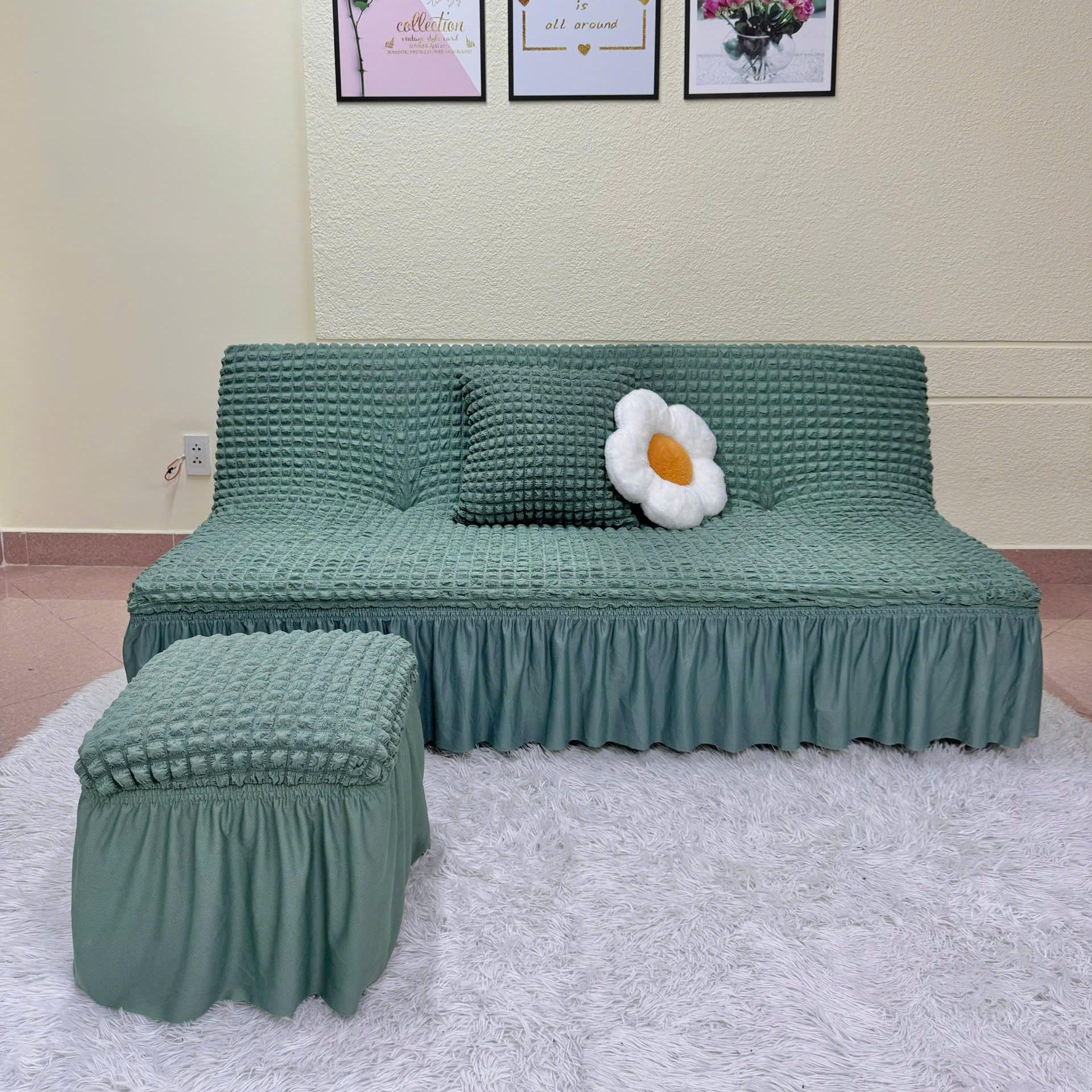 TRỌN BỘ ga sofa bed ô vuông nhật ( 1ghế  + 2đôn + 2gối)
