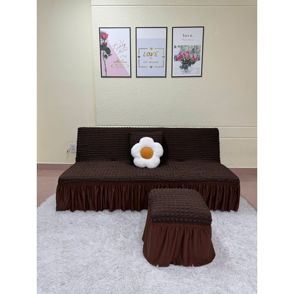 TRỌN BỘ Ga bọc sofa bed ( 1 ga + 2 gối + 2 vỏ đôn )
