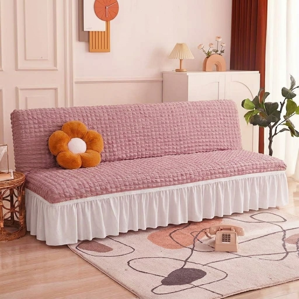 Ô vuông nhật bed có bèo size M màu hồng bèo trắng