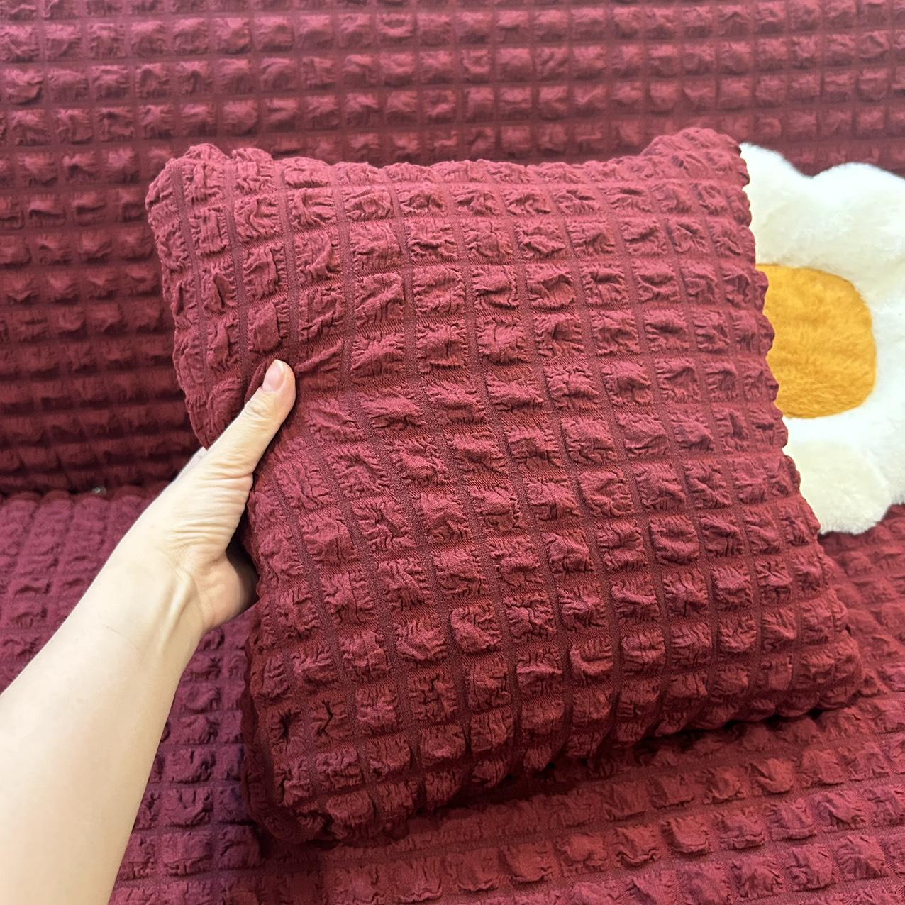 Vỏ gối vuông cạnh dài từ 30-45cm vải ô vuông