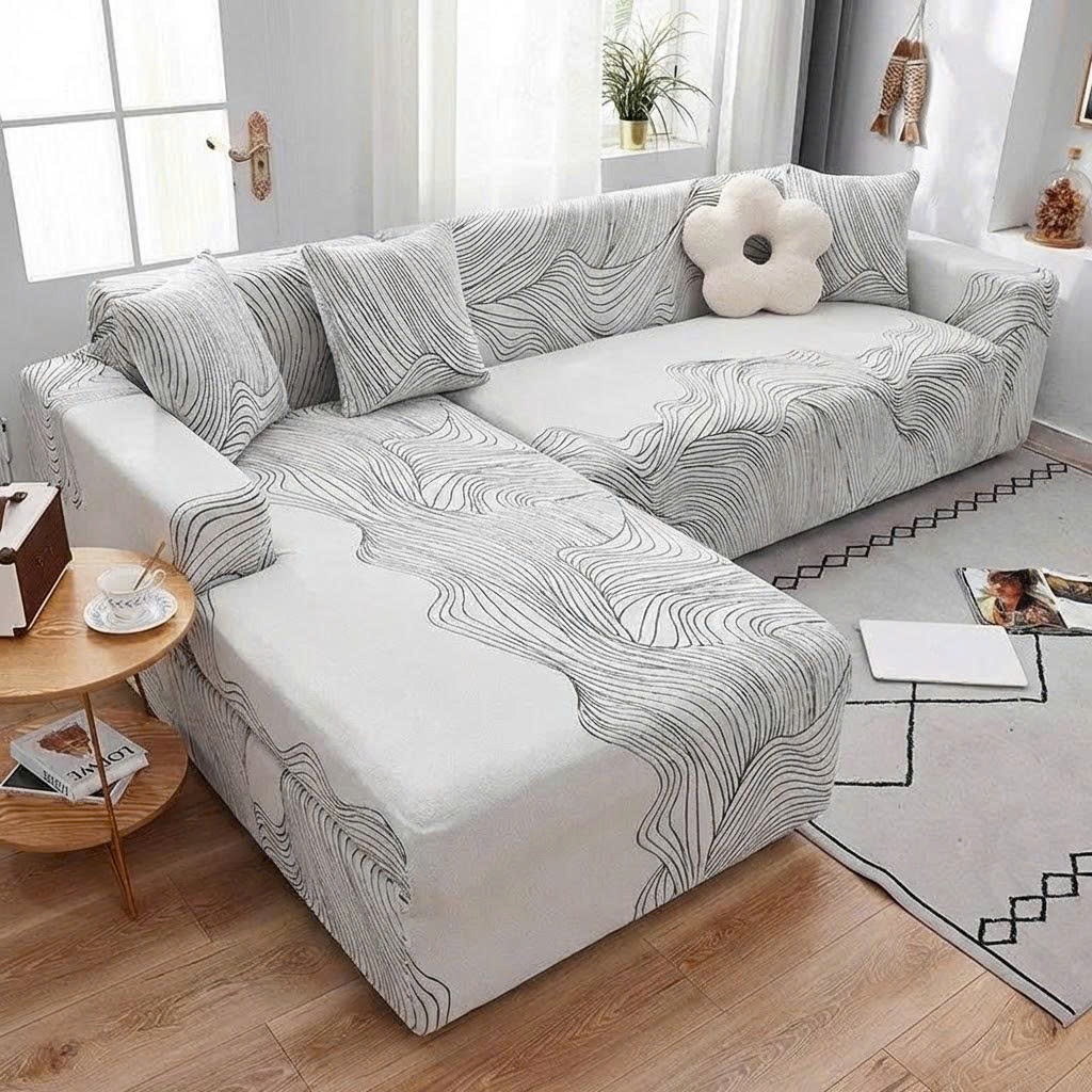 Ga Bọc  Sofa Chữ L Nỉ Nhung Mềm Mịn – Co Giãn ôm Form, Bảo Vệ Sofa.