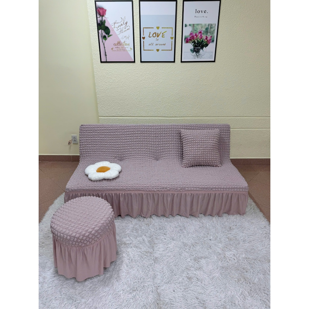 TRỌN BỘ Ga bọc sofa bed ( 1 ga + 2 gối + 2 vỏ đôn )