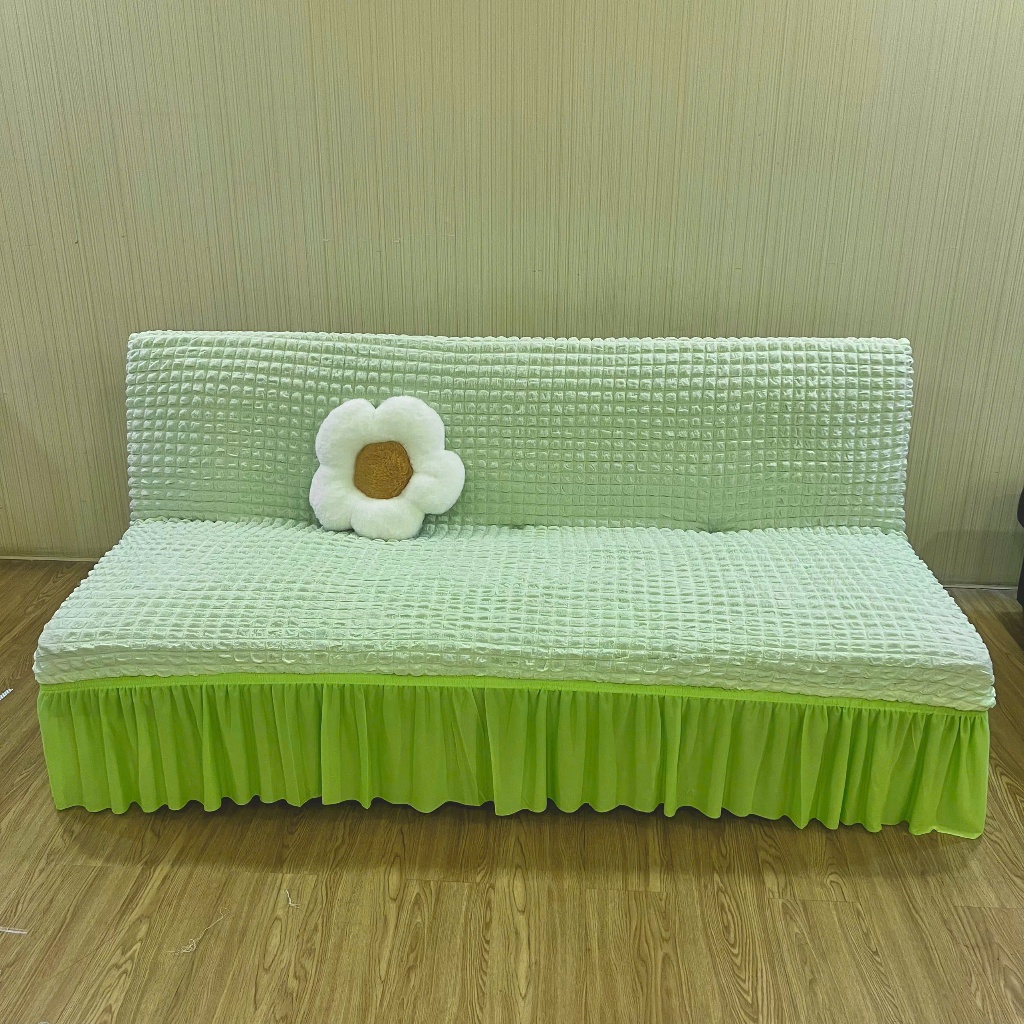 Ga bọc sofa bed không tay - chất ô vuông Nhật có bèo ( có tặng kèm ghim)