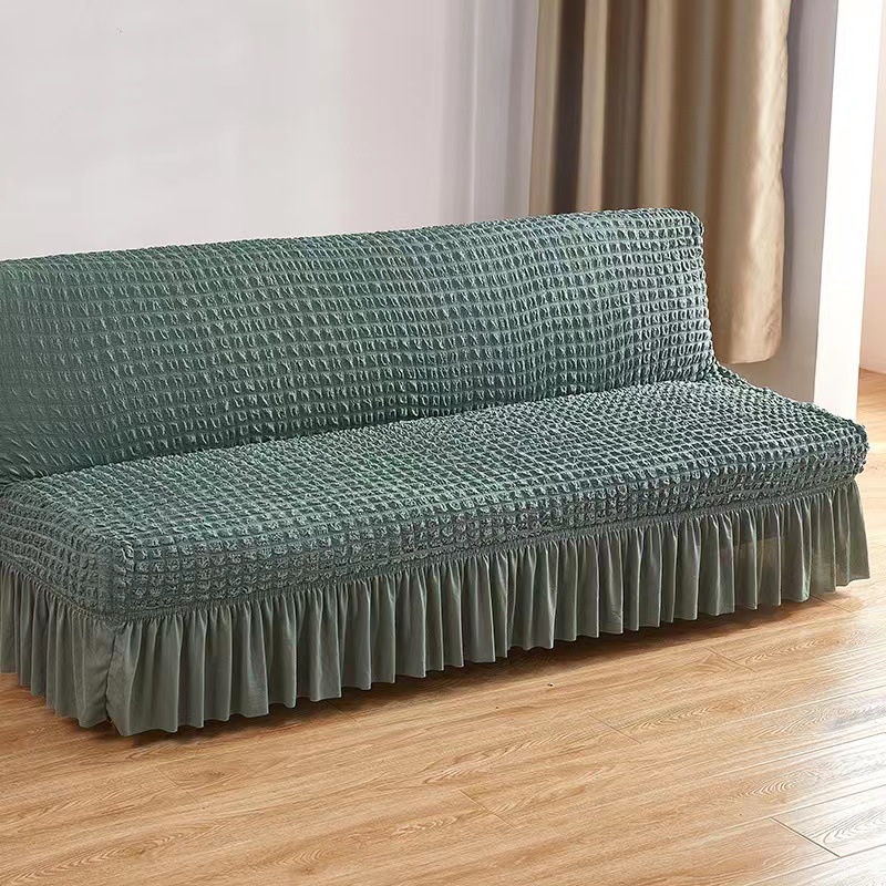 Ga bọc sofa bed không tay - chất ô vuông Nhật có bèo ( có tặng kèm ghim)