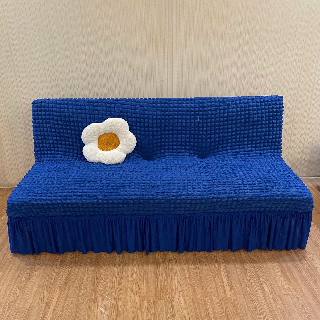Ga bọc sofa bed không tay - chất ô vuông Nhật có bèo ( có tặng kèm ghim)