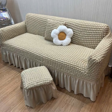 TRỌN BỘ vỏ bọc ghế sofa có tay, chất Ô VUÔNG NHẬT co giãn 4 chiều