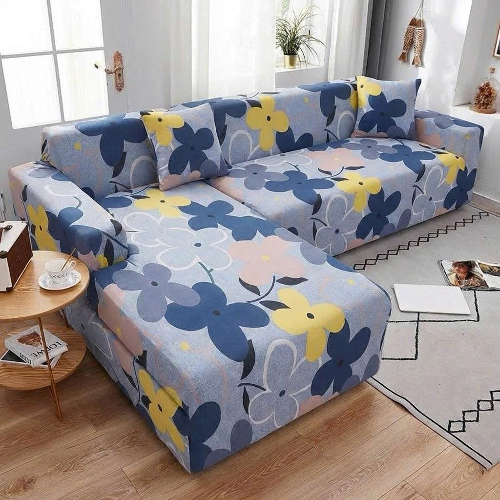 Vỏ Bọc Ghế Sofa Chữ L Vải Thun Lạnh Mềm Mịn - Ga Phủ Sofa Góc Co Giãn Đàn Hồi Cao Cấp