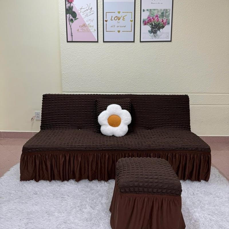 TRỌN BỘ ga sofa bed ô vuông nhật ( 1ghế  + 2đôn + 2gối)