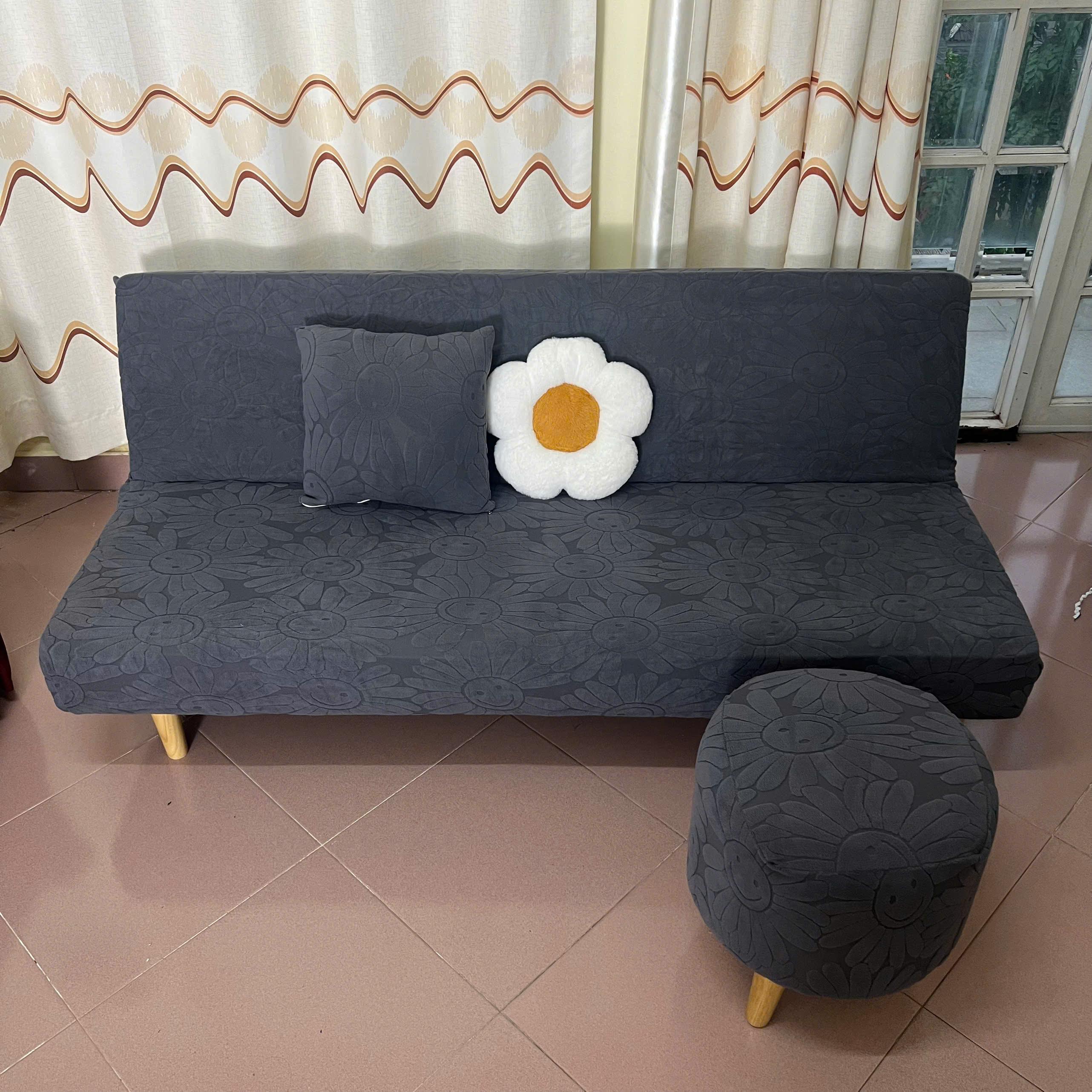 Trọn bộ : ga bọc sofa bed chất nỉ nhung, mềm  mịn