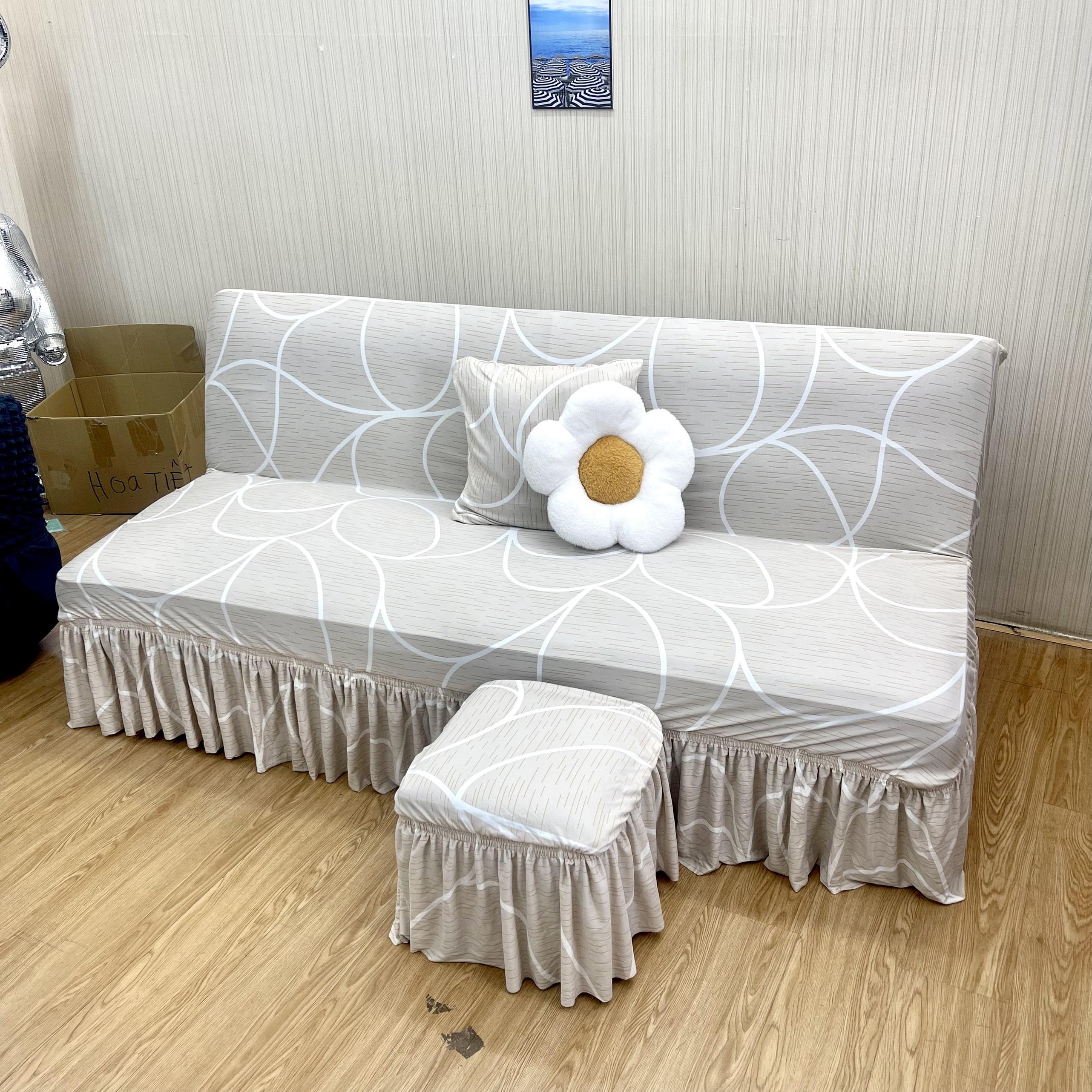 TRỌN BỘ ga sofa bed : VẢI HOA