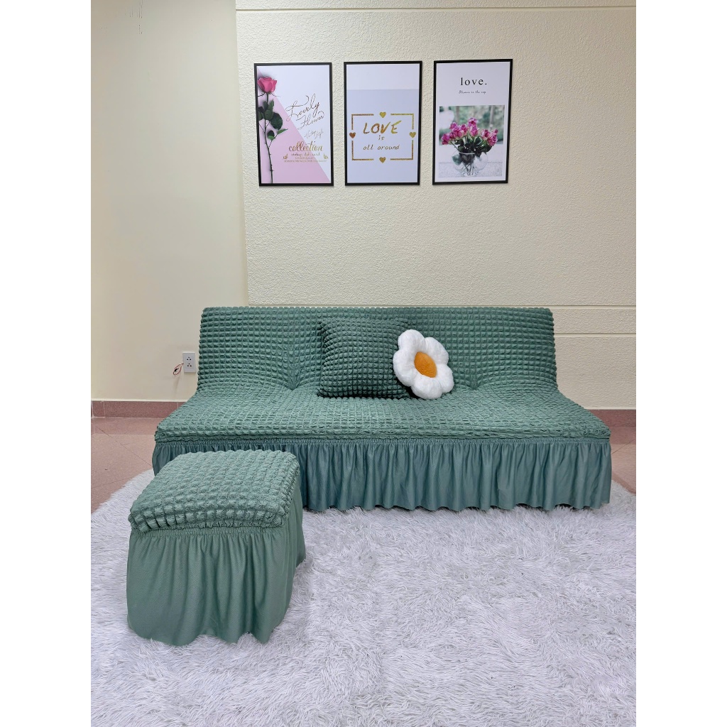 TRỌN BỘ Ga bọc sofa bed ( 1 ga + 2 gối + 2 vỏ đôn )