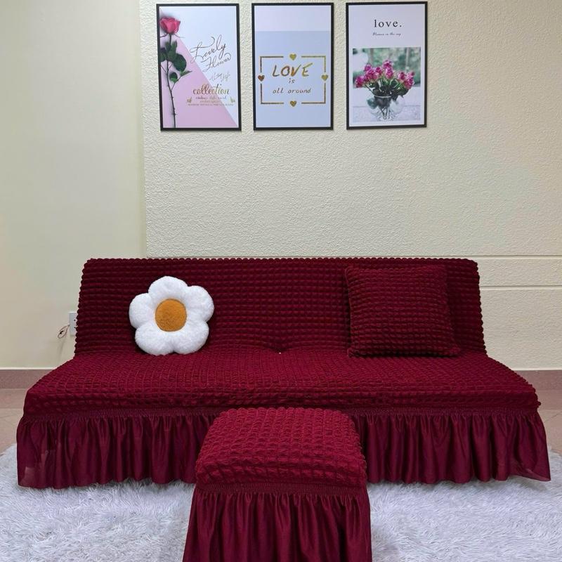 TRỌN BỘ ga sofa bed ô vuông nhật ( 1ghế  + 2đôn + 2gối)