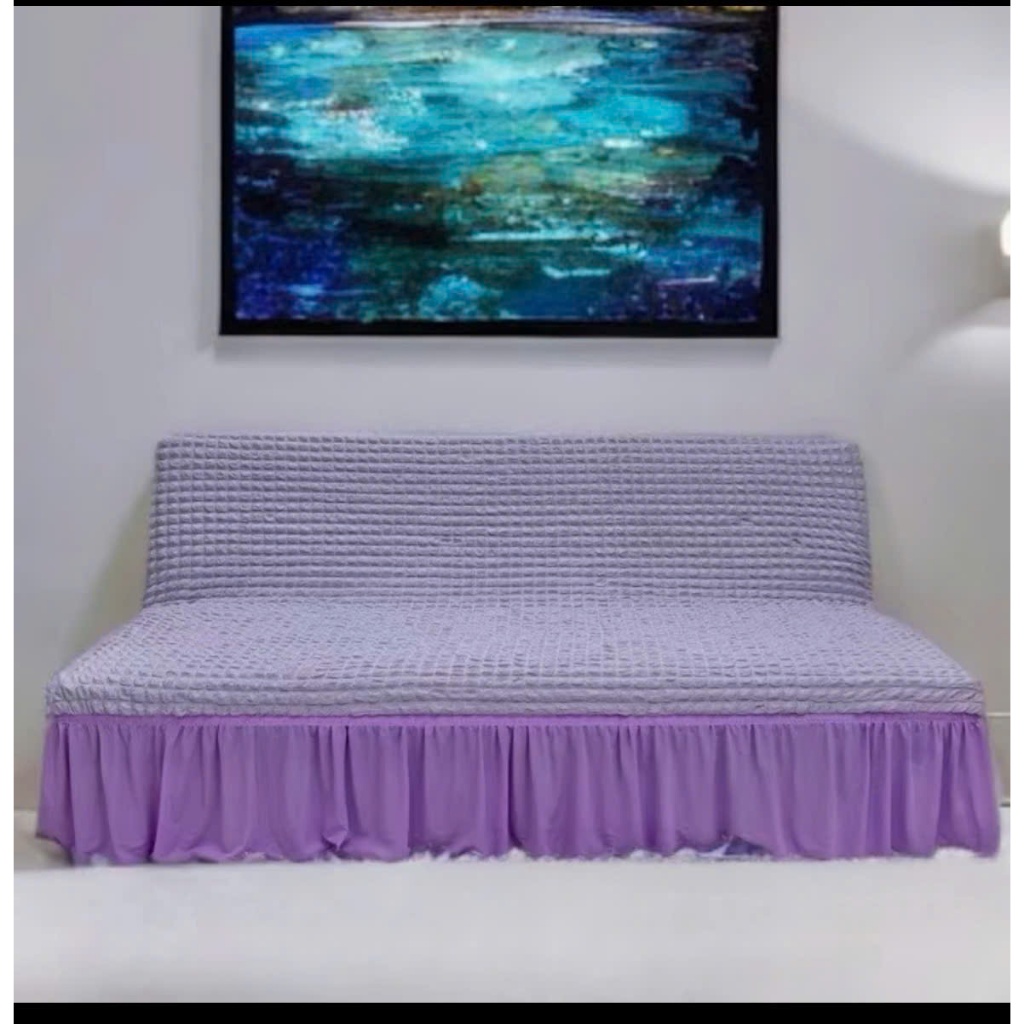 Ga bọc sofa bed không tay - chất ô vuông Nhật có bèo ( có tặng kèm ghim)