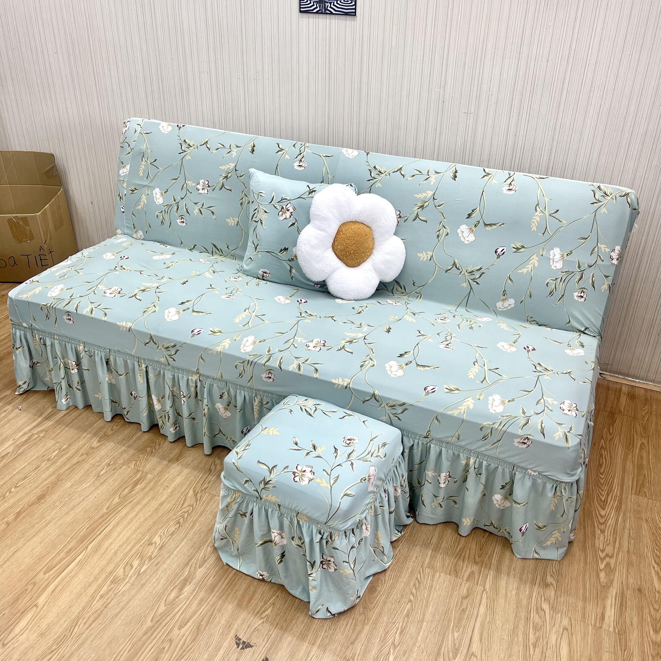 TRỌN BỘ ga sofa bed : VẢI HOA