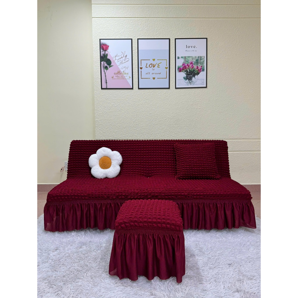 TRỌN BỘ Ga bọc sofa bed ( 1 ga + 2 gối + 2 vỏ đôn )