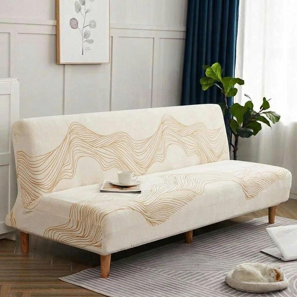 Vỏ Bọc Sofa Bed Vải Lông Nhung Vân Sóng  (Co Giãn Ôm Khít)