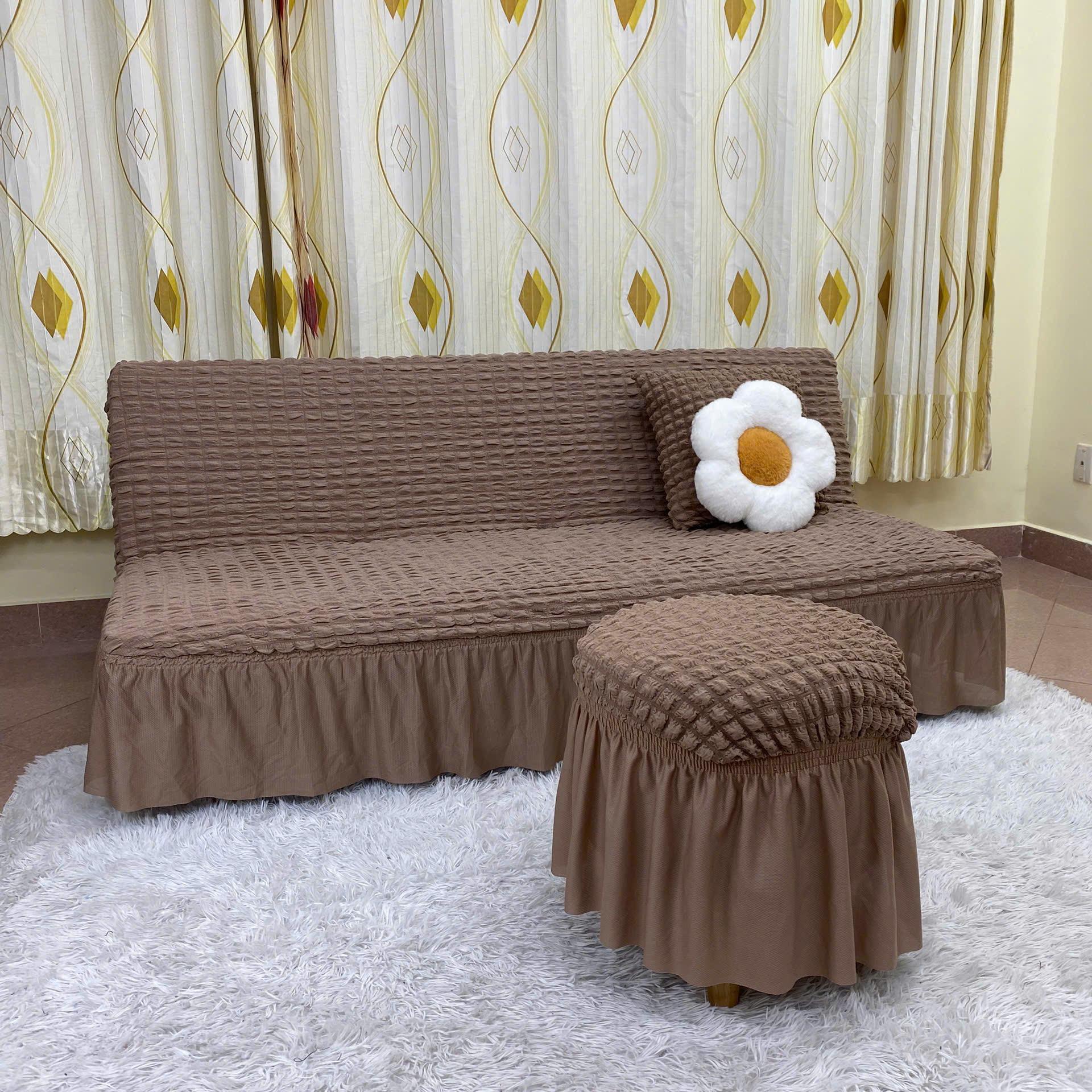 TRỌN BỘ ga sofa bed ô vuông nhật ( 1ghế  + 2đôn + 2gối)