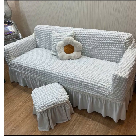 TRỌN BỘ vỏ bọc ghế sofa có tay, chất Ô VUÔNG NHẬT co giãn 4 chiều