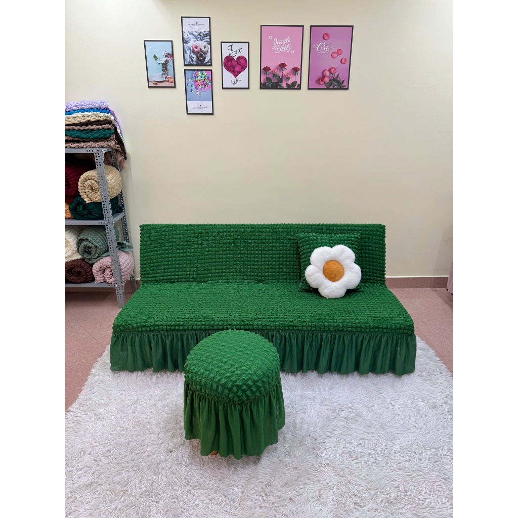 TRỌN BỘ Ga bọc sofa bed ( 1 ga + 2 gối + 2 vỏ đôn )