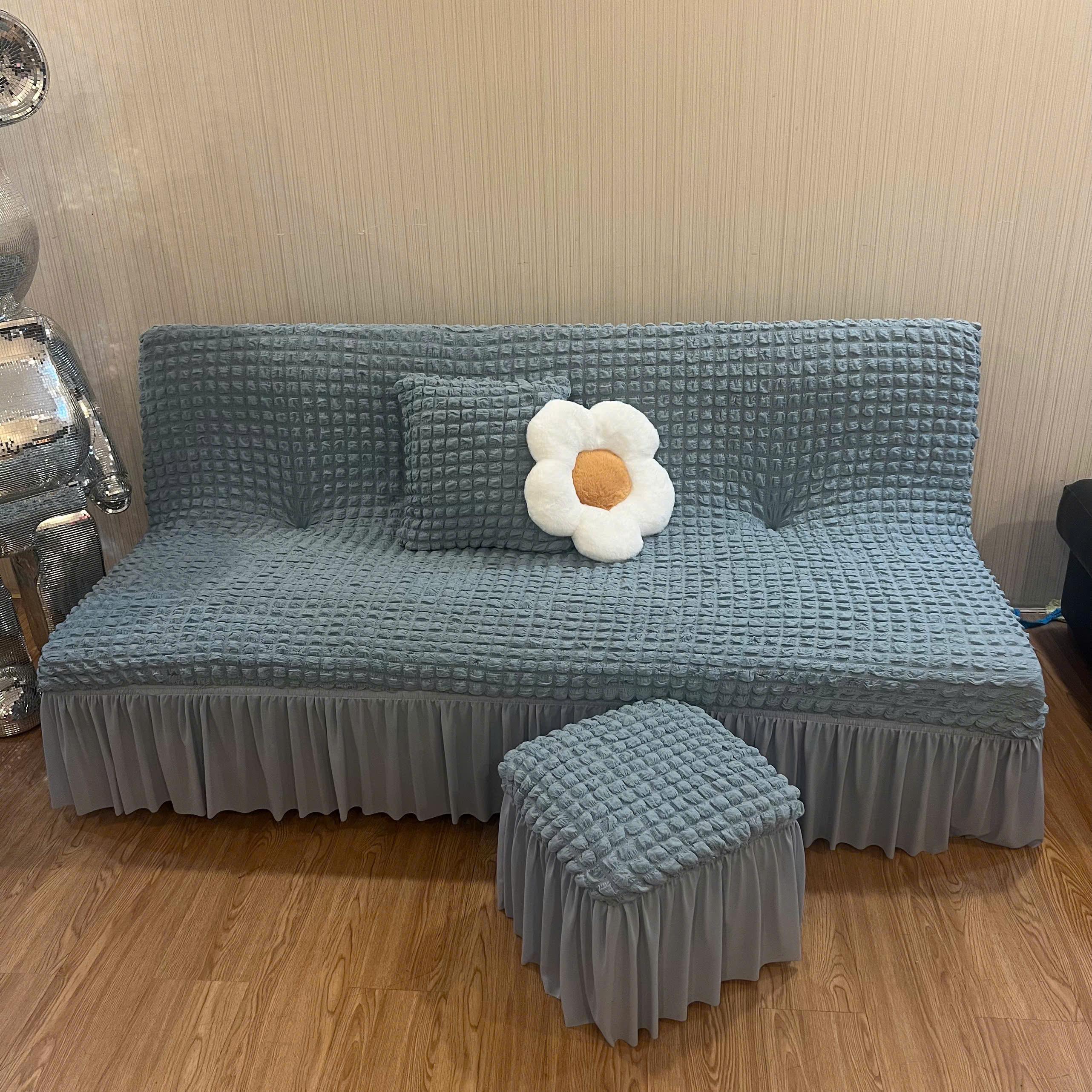 TRỌN BỘ ga sofa bed ô vuông nhật ( 1ghế  + 2đôn + 2gối)