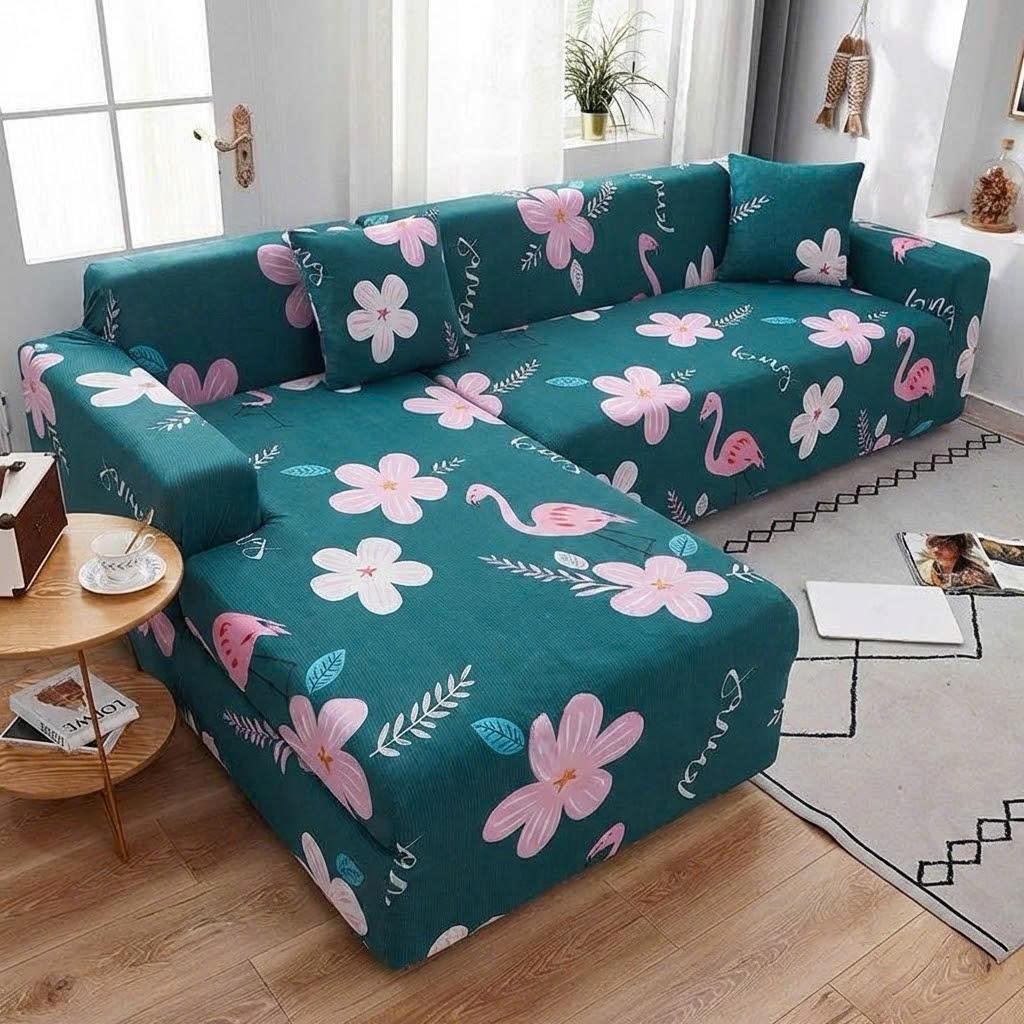 Vỏ Bọc Ghế Sofa Chữ L Vải Thun Lạnh Mềm Mịn - Ga Phủ Sofa Góc Co Giãn Đàn Hồi Cao Cấp