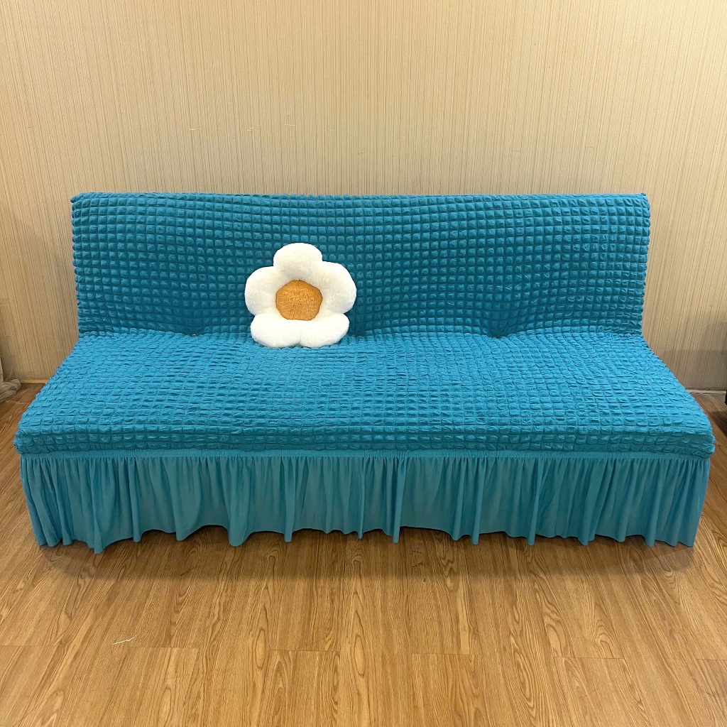 Ga bọc sofa bed không tay - chất ô vuông Nhật có bèo ( có tặng kèm ghim)