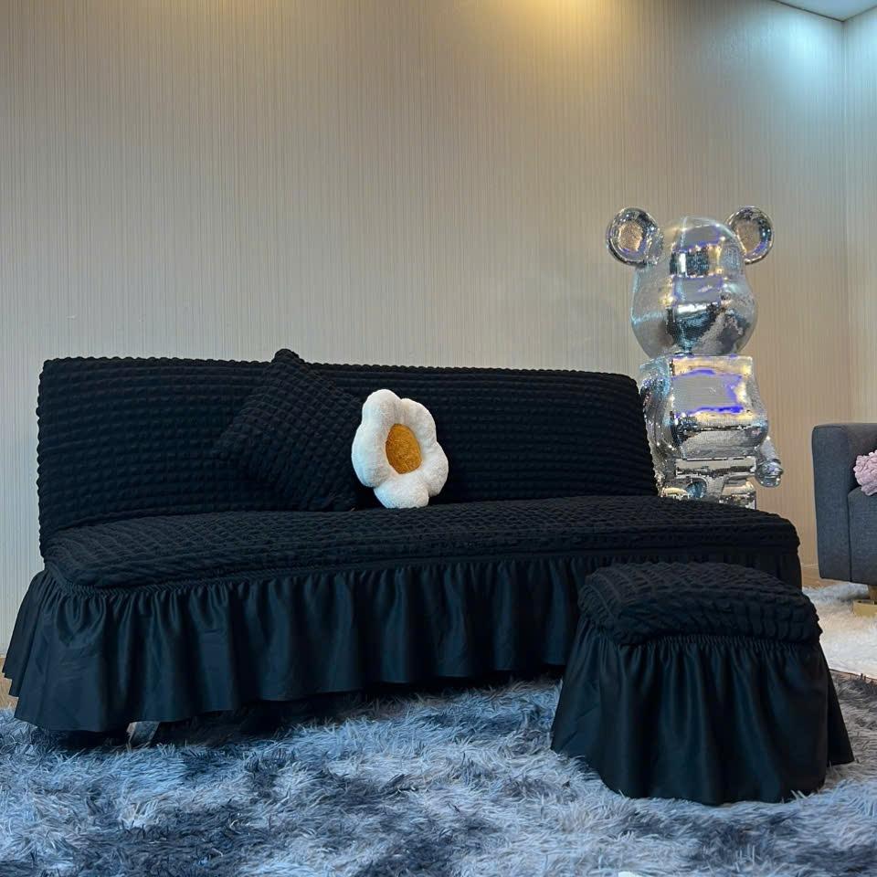 TRỌN BỘ ga sofa bed ô vuông nhật ( 1ghế  + 2đôn + 2gối)
