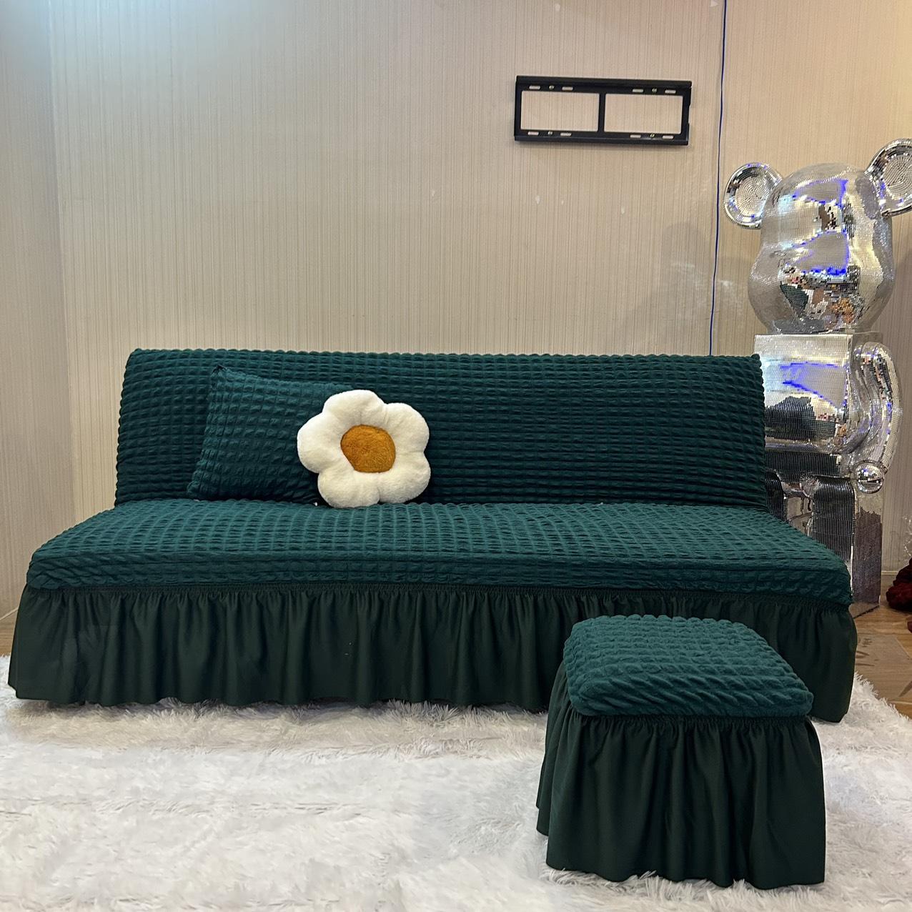 TRỌN BỘ ga sofa bed ô vuông nhật ( 1ghế  + 2đôn + 2gối)